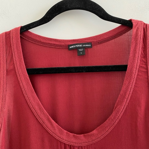 James Perse Maroon High-Low Woven Tank Size 1 (Small) - Picture 2 of 11